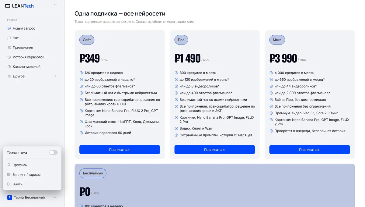 Оплата доступа к GoGPT картой РФ